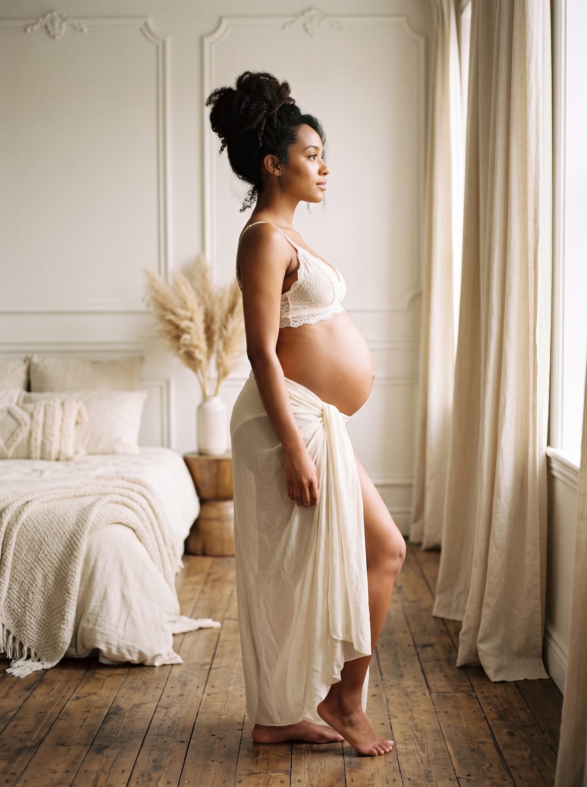 Femme enceinte de profil